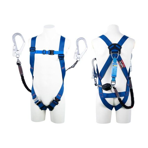 ツヨロン ライトハーネス ツインランヤード付 コルトリトラ+ノビロン ロック機構 青 LLサイズ 使用可能重量130KG LLサイズ 青 TH510CRNV93SVOTBL4BKLL130K2R23JANBX 1本...