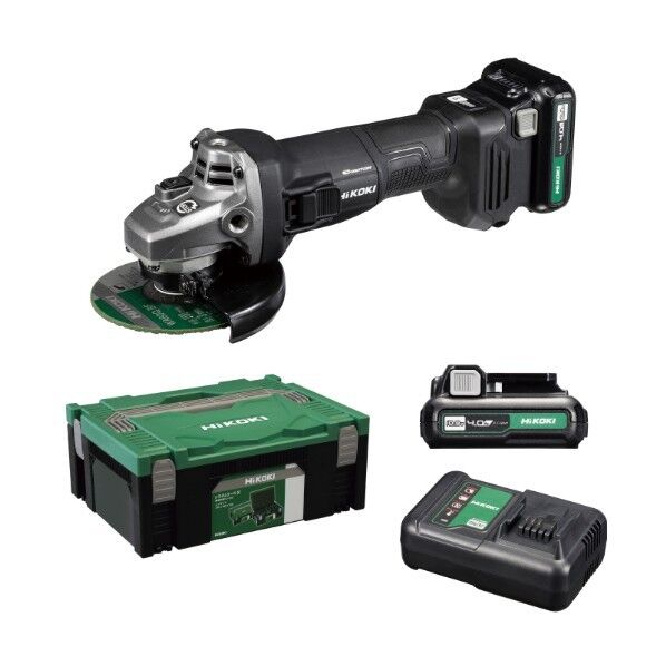HiKOKI(ハイコーキ) 10.8V 充電式 ディスクグラインダ セット品(電池・充電器付) トイシ径100mm ストロングブラック G1210DA(2LSBK) 1台...