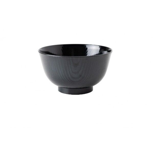 洗浄多様椀 羽反全木目(大椀) 直径14.4×高さ8.2cm 墨色 1個