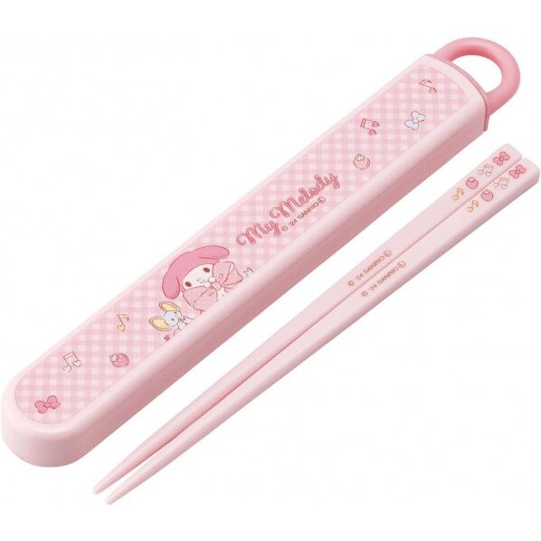 抗菌 食洗機対応スライド箸&箸箱セット 幅19.5×奥行2.7×高さ1.5cm マイメロディ ABS2AMAG 1個