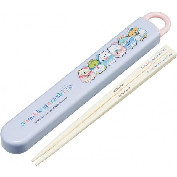 抗菌 食洗機対応スライド箸&箸箱セット 幅19.5×奥行2.7×高さ1.5cm すみっコぐらし ABS2AMAG 1個