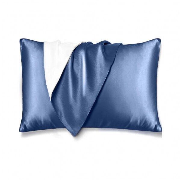 シルク枕カバー 片面シルク 封筒式 43×63cm ネイビー 6300065491 1枚