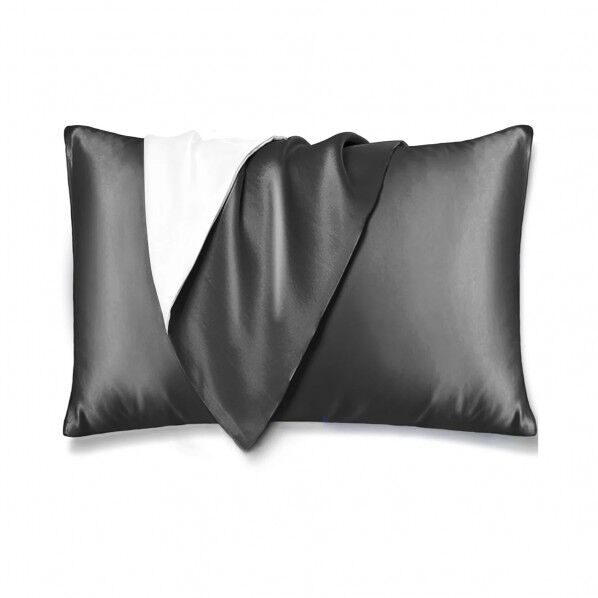 シルク枕カバー 片面シルク 封筒式 50×70cm ダークグレー