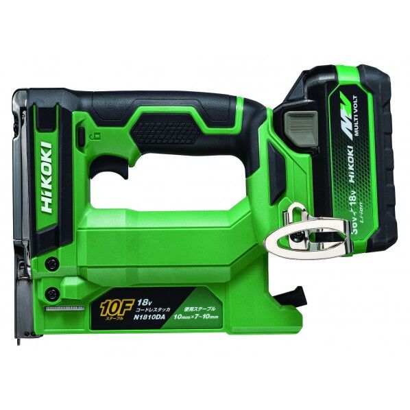 HiKOKI(ハイコーキ) 18Vタッカ フルセット(電池1個) ステープル幅10mm アグレッシブグリーン N1810DA(XPZ) 1台