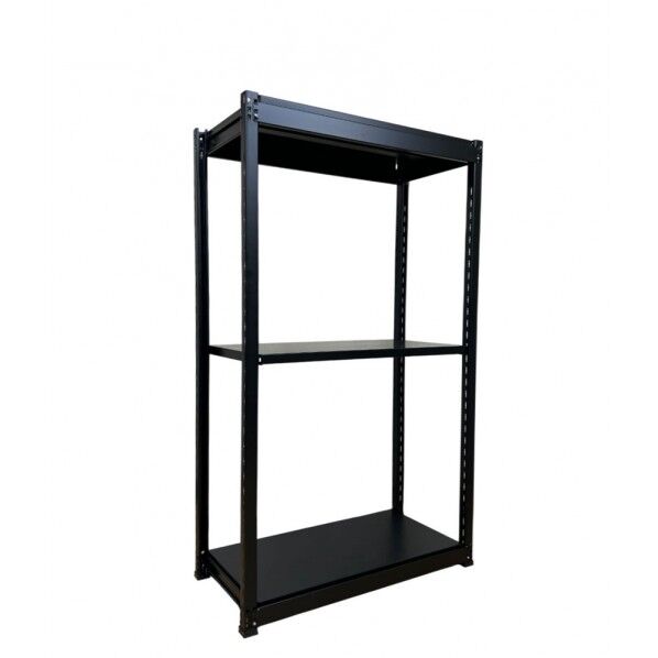 ※法人専用品※扶桑金属工業 中量ラック ブラックモデル H1500xW890(芯々)xD300 天地3段 連結 D300XW890XH1500(mm) GSN-BK1212A3R 1台