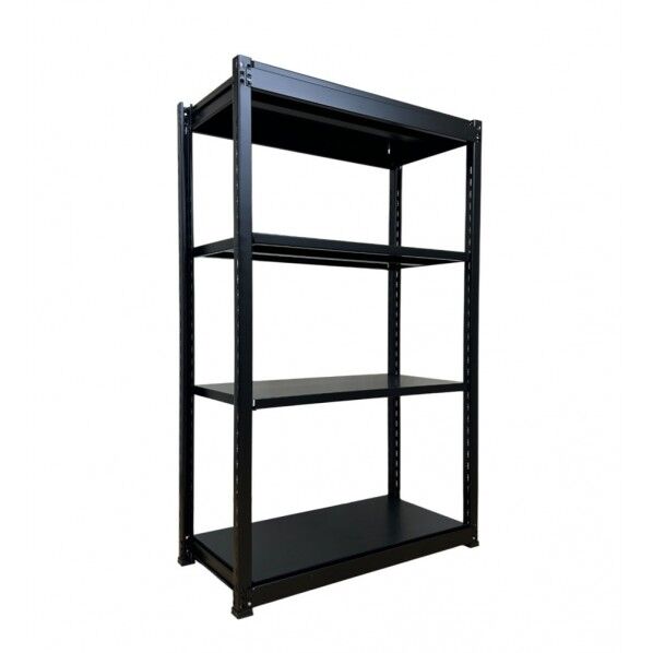 ※法人専用品※扶桑金属工業 中量ラック ブラックモデル H1200xW1190(芯々)xD450 天地4段 単体 D450W1190H1200(mm) GSN-BK1212B4D 1台
