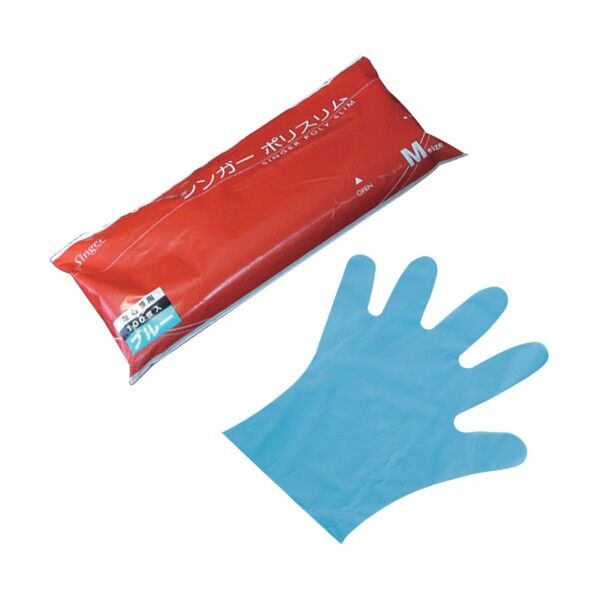 ポリスリム手袋(ブルー袋入)L