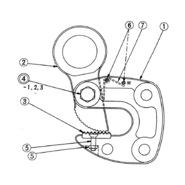 形鋼クランプ(HLC-S)用カム HLCT2S 1点...