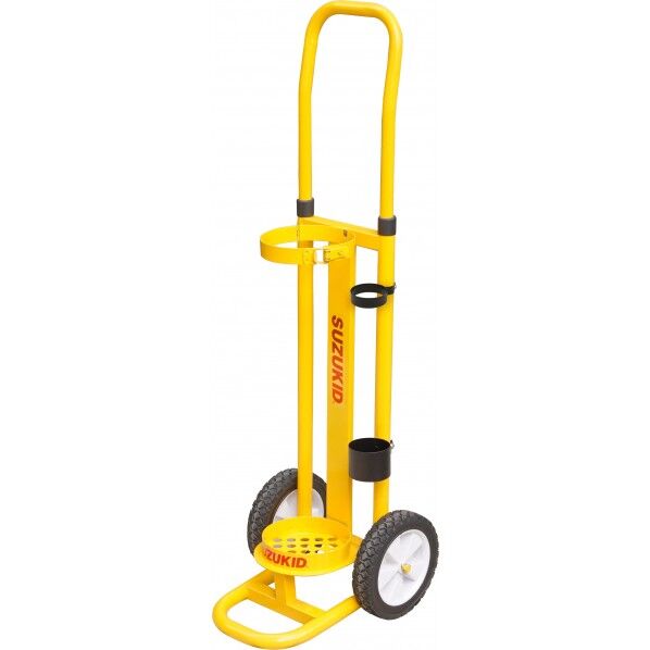 SUZUKID 現場用ボンベカート&スタンド 330x350x800(~1200)mm イエロー SCS-15L 1台...
