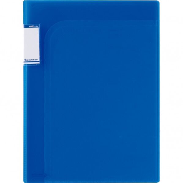 セキセイ 4ポケットフォルダーA4 コバルト ACT-5904-14 1点...