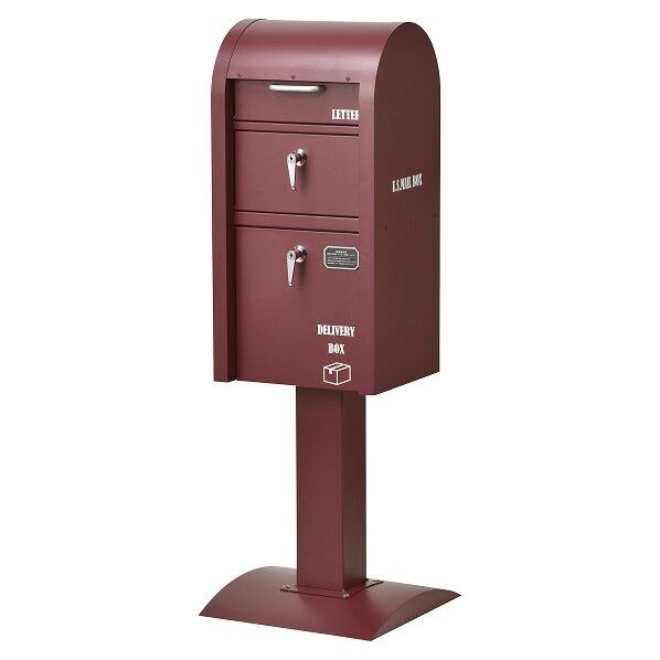 宅配BOX付スタンドポスト(U.S.)レッド