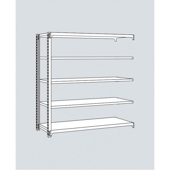 軽中量ボルトレスラック(耐荷重200(kg/段)/アイボリー/6段/連結/SR)