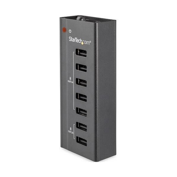 ※法人専用品※ USB充電器/7ポート/5x 1A + 2x 2A/ブラック/USB充電ステーション/タブレット・スマホ用充電タップ ST7C51224 1個...