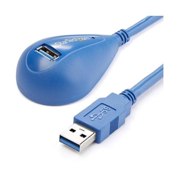 USB 3.0ケーブル/1.5m/Type-A - Type-A/5Gbps/延長用/オス-メス/ブルー/タイプA