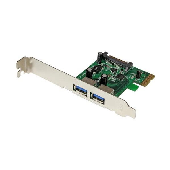 USB増設PCIeカード/2x USB-A/5Gbps/SATA電源/UASP対応/インターフェースボード