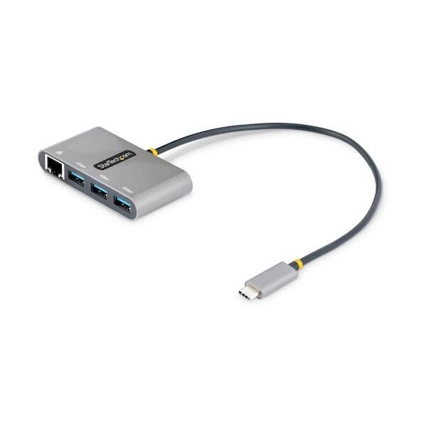 USBハブ/Type-C/3ポート Type-A/ギガビットLAN/バスパワー/30cmケーブル/ポータブル