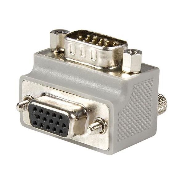ディスプレイアダプター/VGA ジェンダーチェンジャー/L型270度/オス-メス/D-Sub/延長用中継アダプター
