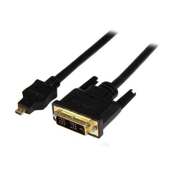 【法人専用品】ディスプレイ変換ケーブル/MicroHDMI-DVI-D/オス-オス/ビデオコンバーター 長さ1m×幅39.5mm×高さ15.6mm ブラック HDDDVIMM1M 1本...