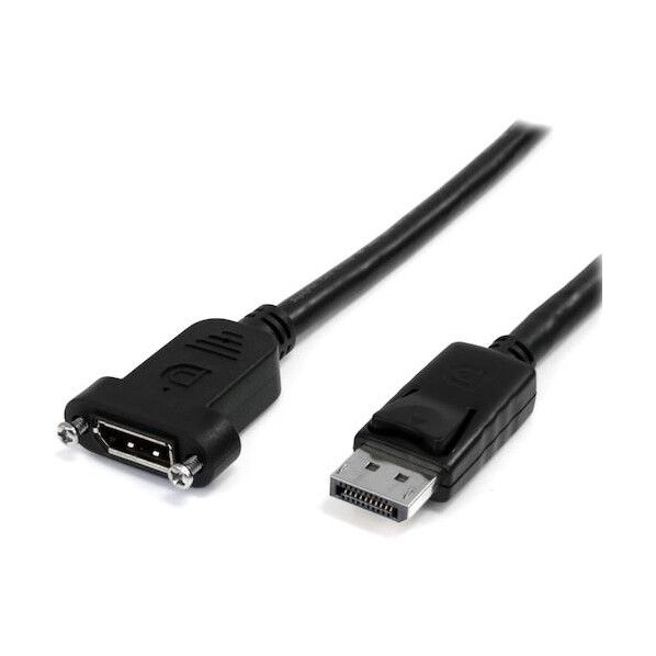 DisplayPort 1.2 ケーブル/ 延長用/91cm/4K60Hz/オス - メス/パネルマウント型/延長コード