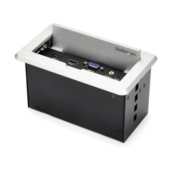 会議室用AV接続ボックス/テーブル埋め込みタイプ/HDMI出力/4K対応/USB充電ポート/LANアクセス