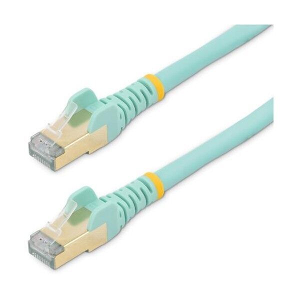 カテゴリ6a LANケーブル/1m/アクア/RJ45コネクター/ツメ折れ防止機構付/CAT6a