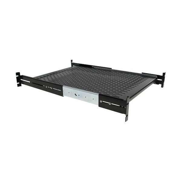 サーバーラック棚板/2U/放熱スリット付/耐荷重22.7kg/スライド式/取付奥行508～762mm/19インチラック