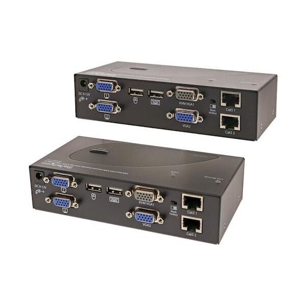 VGA KVMエクステンダー/デュアルVGA対応/1920x1200/200m延長/コンソール延長機キット