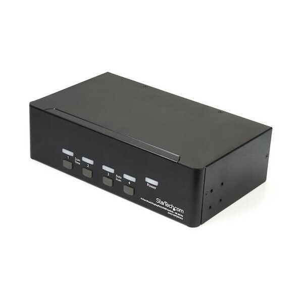 KVMスイッチ/4ポート/2画面/DisplayPort/4K60Hz/3.5mmオーディオ/2ポートハブ