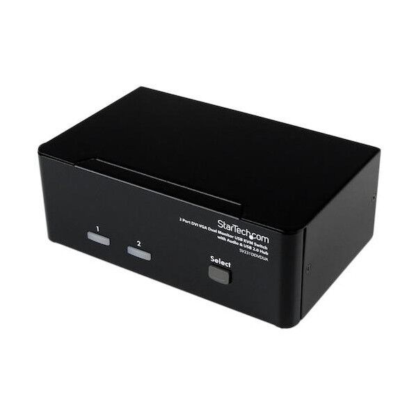 KVMスイッチ/2ポート/DVI & VGA/1920 x 1200/オーディオ対応/USB 2.0 ハブ/CPU切替器