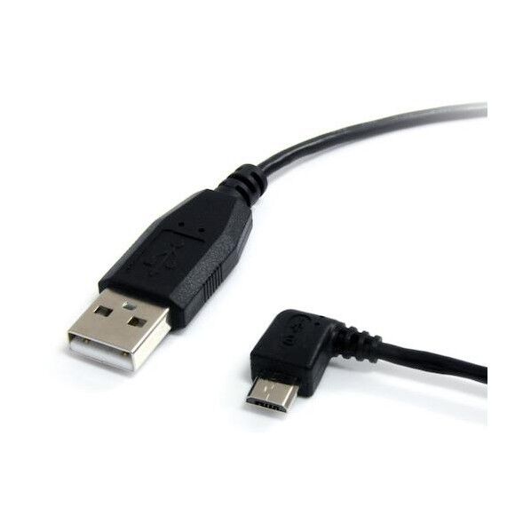 USB 2.0ケーブル/91cm/Type‐A - L型左向MicroB/480Mbps/オス-オス/ブラック UUSBHAUB3LA 1本