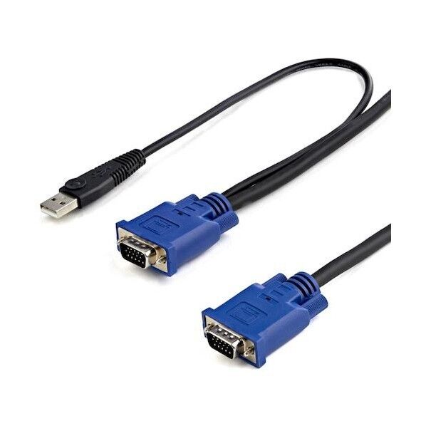 KVMケーブル/3m/StarTech.com KVMコンソール用/ウルトラスリム/USB VGA/CPU切替機ケーブル