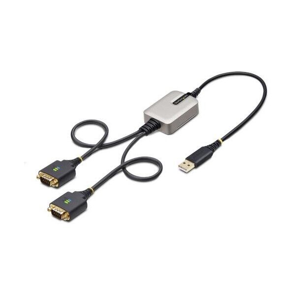 USB - シリアル変換ケーブル/USB 2.0/61cm/2ポート/COM保持機能/ESD保護/DB9シリアルコンバーター