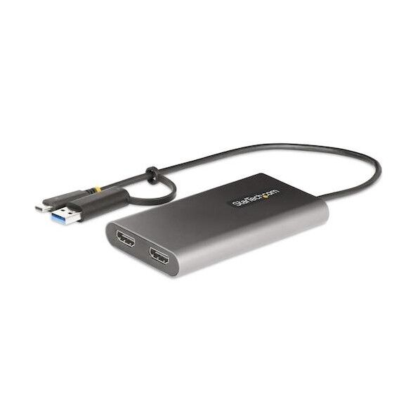 ディスプレイアダプター/USB-C & USB-A/デュアルディスプレイ/HDMI/4K60Hz/100W PD