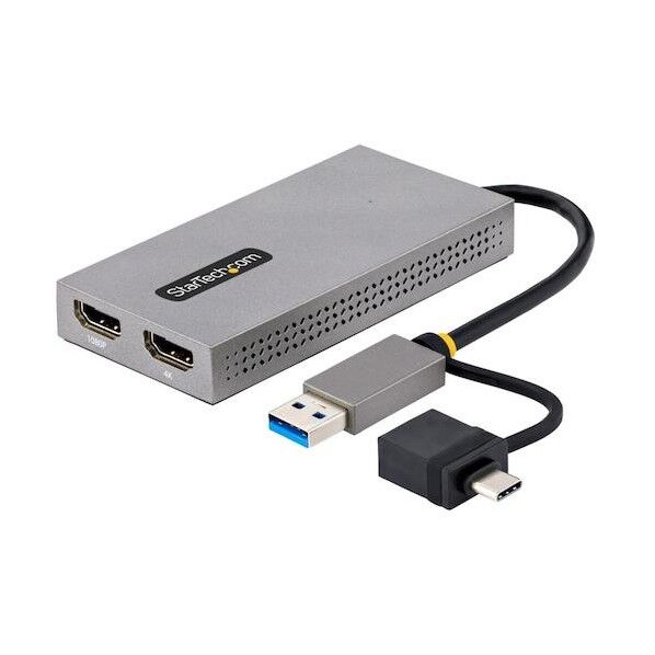 ディスプレイアダプター/USB-C & USB-A/デュアルディスプレイ/HDMI/11cmケーブル/Win & mac