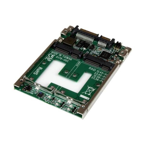 デュアルmSATA SSD - 2.5インチ SATA変換アダプター/RAID対応/ドライブ変換基板