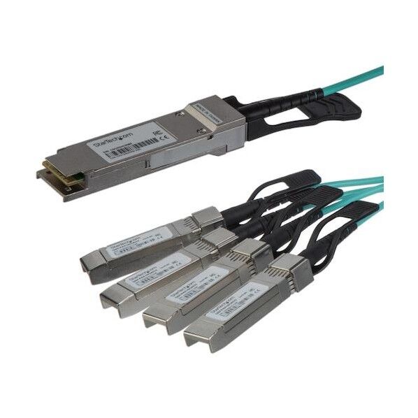 AOCブレークアウトケーブル/15m/Cisco製品QSFP-4X10G-AOC15M互換/C9300 C3850対応
