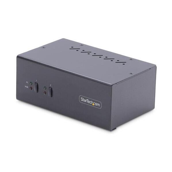 KVMスイッチ/2ポート/デュアルモニター/DisplayPort/4K60Hz/4x USB Type-A/3.5mmステレオ