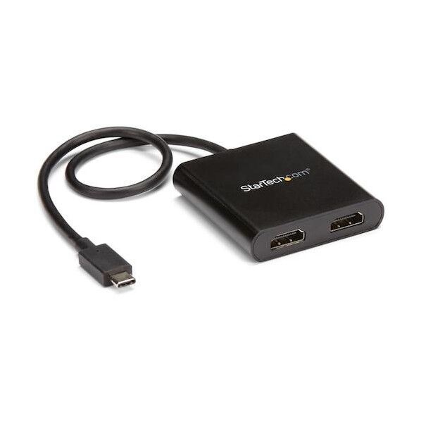 ディスプレイアダプター/USB-C - 2x HDMI/4K30Hz/30cmケーブル/ブラック/MSTハブ