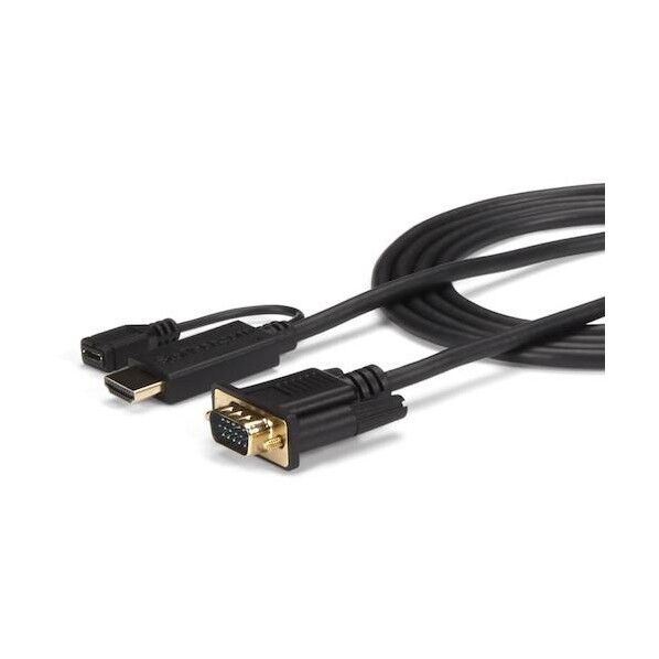 ディスプレイ変換ケーブル/HDMI - VGA/3m/1080p/Micro USB Type-Bコネクター付き