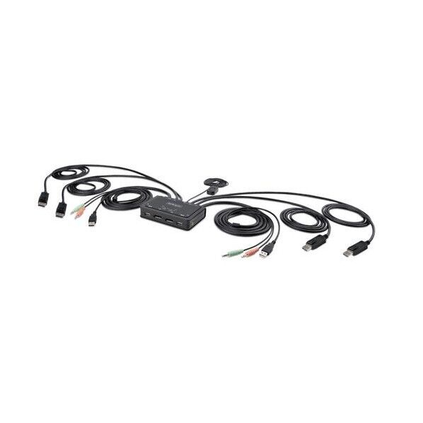KVMスイッチ/2ポート/デュアルモニター/4K60Hz DisplayPort/1.5mケーブル/PC パソコン切替器 C2-DD46-UA2-CBL-KVM 1個