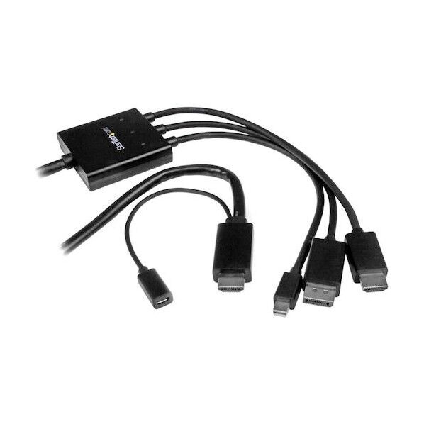 ディスプレイ変換ケーブル/HDMI - DisplayPort, mDP, HDMI/3m/4K30Hz/ブラック