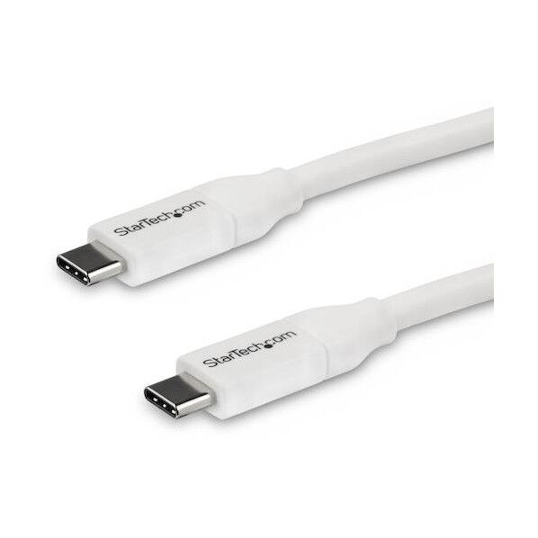 【法人専用品】USB-Cケーブル/4m/USB2.0/480Mbps/Type-C-Type-C/100W/オス-オス ホワイト 長さ4m×幅12mm×高さ6.3mm USB2C5C4MW   1本