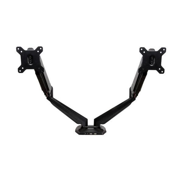 モニターアーム/左右2画面/最大32インチ/耐荷重8kg(各液晶)/多関節/USB・オーディオポート内蔵