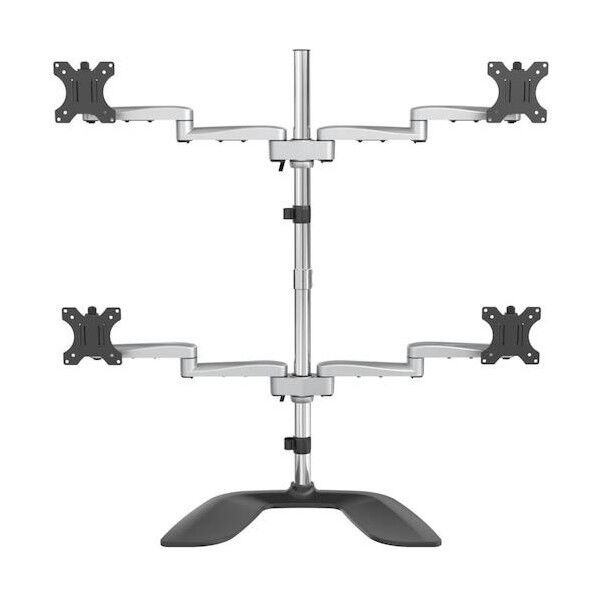 モニターアーム/上下左右4画面/最大32インチ/耐荷重8kg(各液晶)/置き型/多関節/ディスプレイアーム