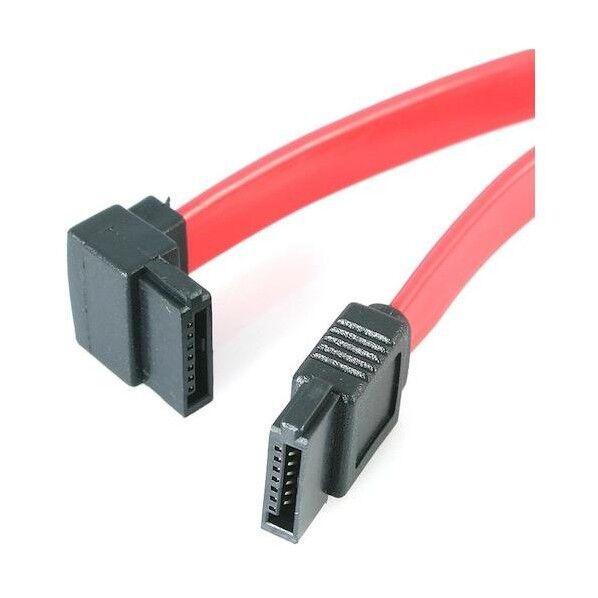 SATAケーブル/45cm/片側L型上向き/ラッチなしコネクタ/レッド/シリアルATA HDD ハードディスクドライブ用 SATA18LA1 1本