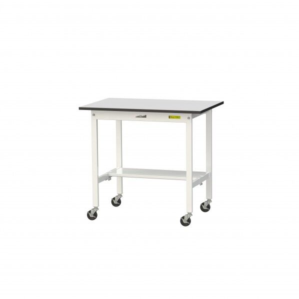 ワークテーブル 移動式 半面棚板付