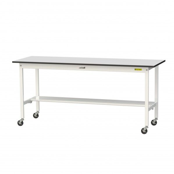 ワークテーブル 移動式 半面棚板付