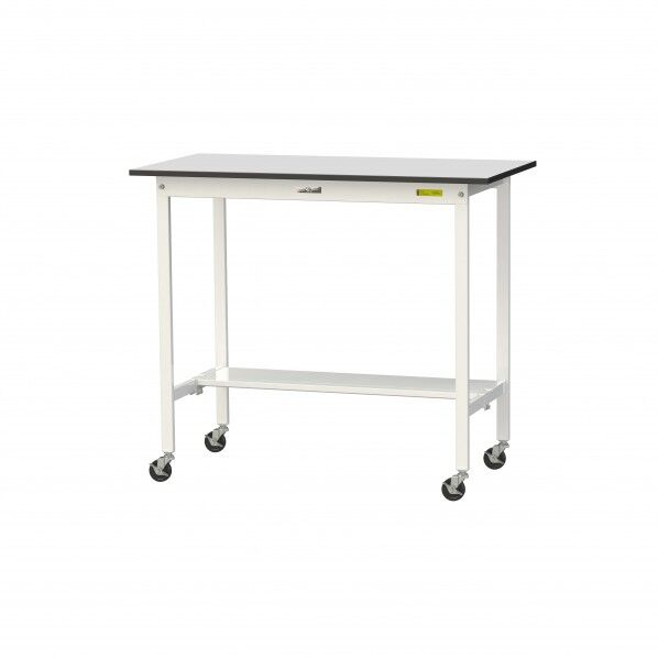 ワークテーブル 移動式 半面棚板付