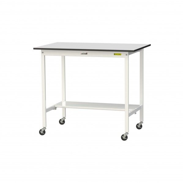 ワークテーブル 移動式 半面棚板付