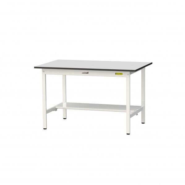 ワークテーブル 固定式 半面棚板付